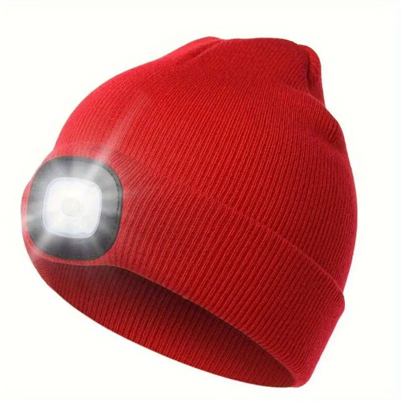 Unisex LED Light Beanie Hat: Hands-Free Headlamp for Nighttime Activities - Walking, Fishing, Camping, Hunting