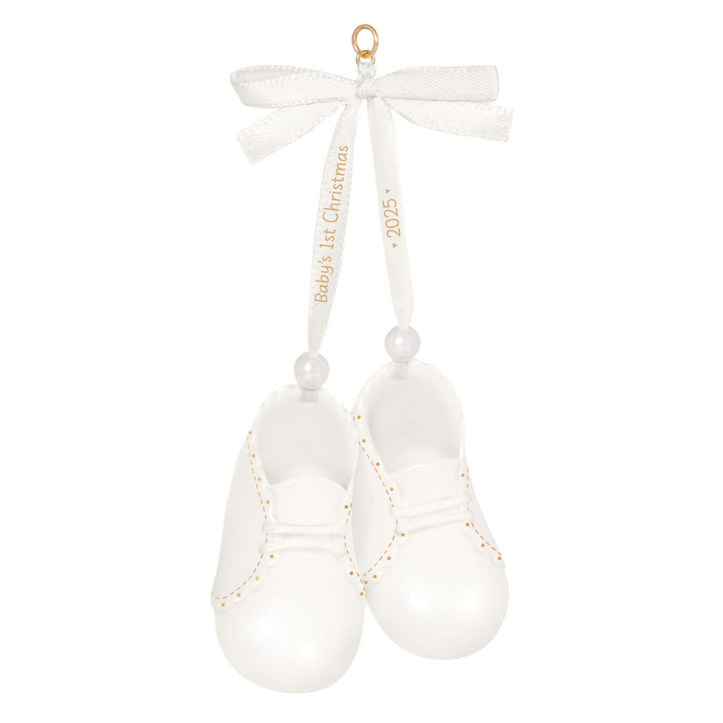 Baby's 1st Christmas Baby Booties 2025 Porcelain Ornament