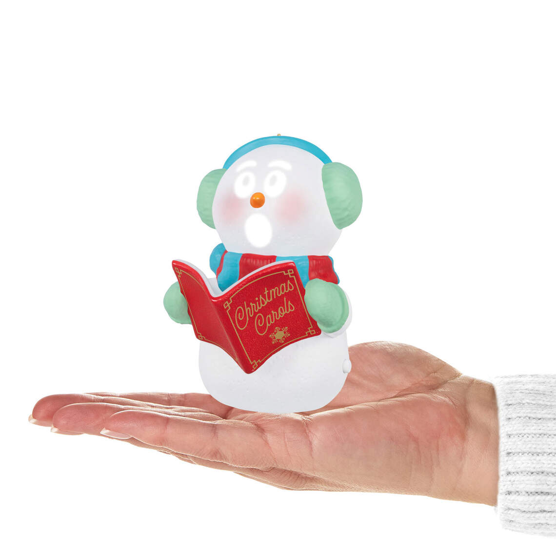 Caroling Snowman Musical Ornament With Light