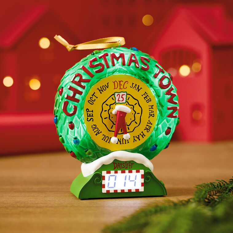 Disney Tim Burton's The Nightmare Before Christmas Christmas Town Countdown Musical Ornament With Light and Motion