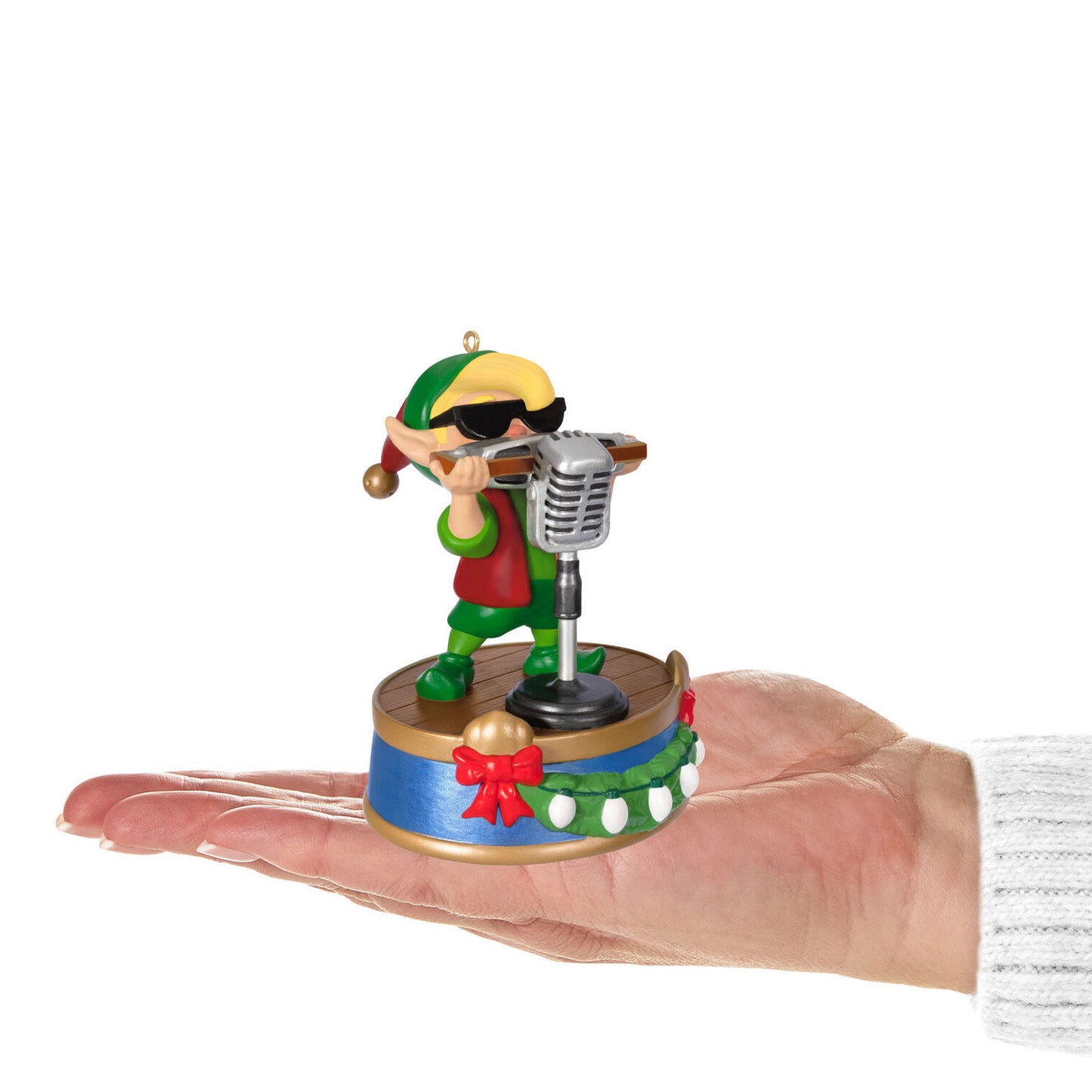 North Pole Tree Trimmers Band Collection Hank On Harmonica Musical Ornament With Light