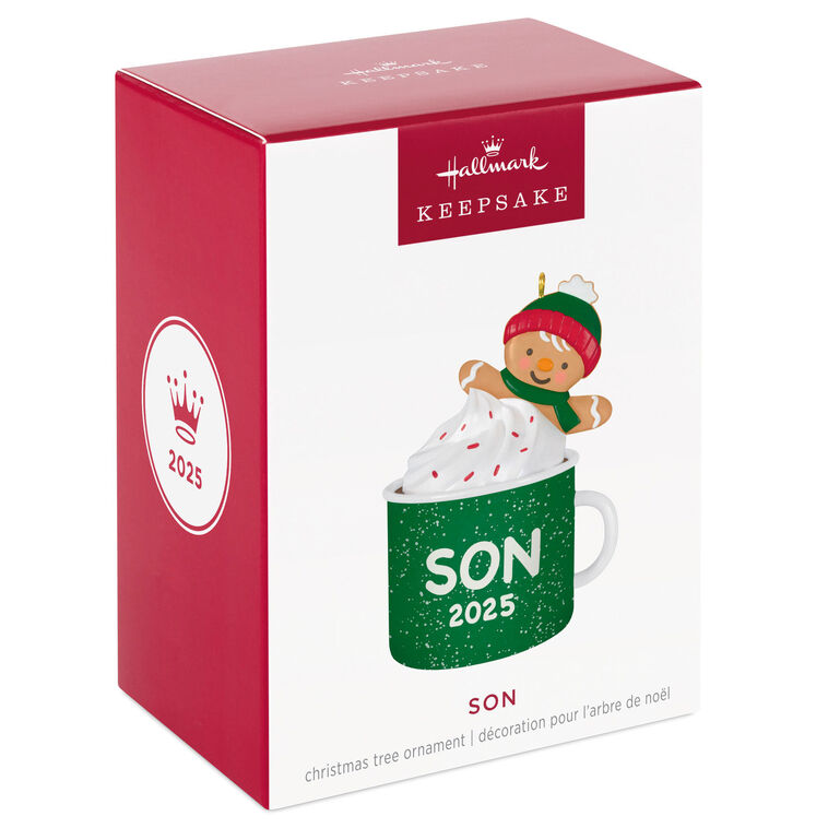 Son Gingerbread Boy in Mug 2025 Ornament
