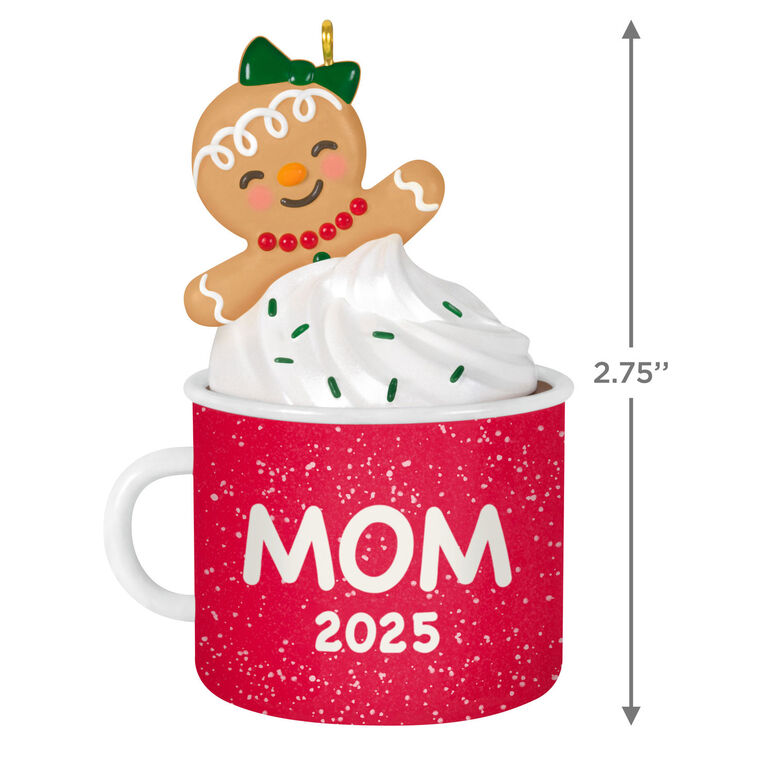 Mom Gingerbread Girl in Mug 2025 Ornament