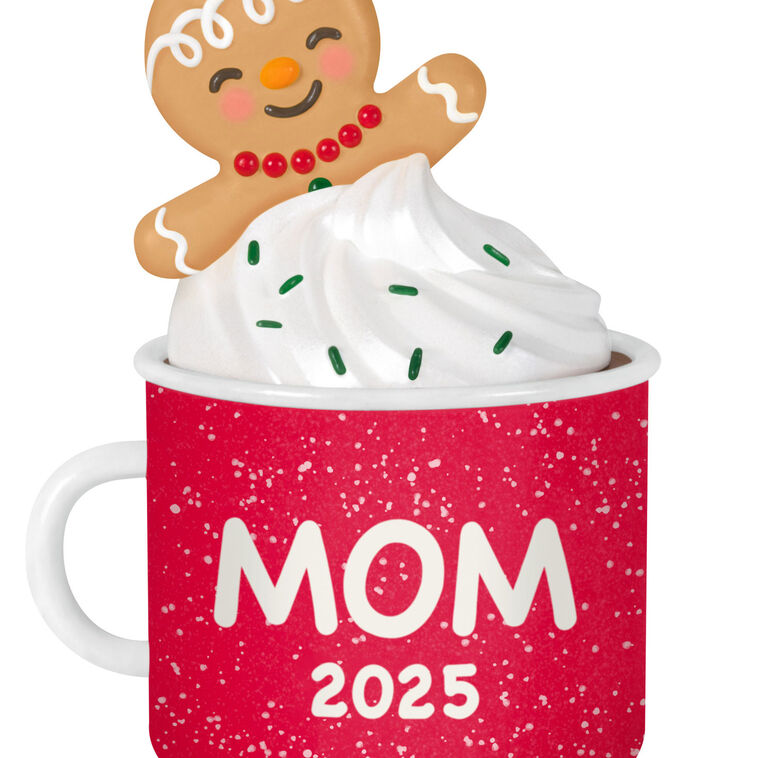 Mom Gingerbread Girl in Mug 2025 Ornament