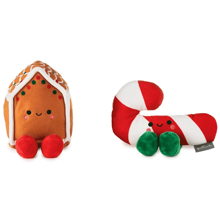 Better Together Gingerbread House and Candy Cane Magnetic Plush Pair, 5"