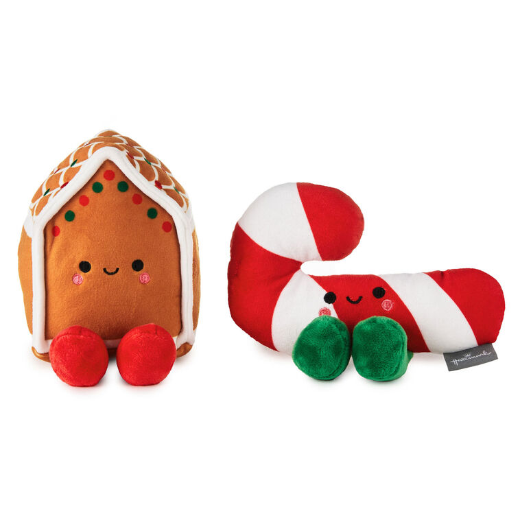 Better Together Gingerbread House and Candy Cane Magnetic Plush Pair, 5"