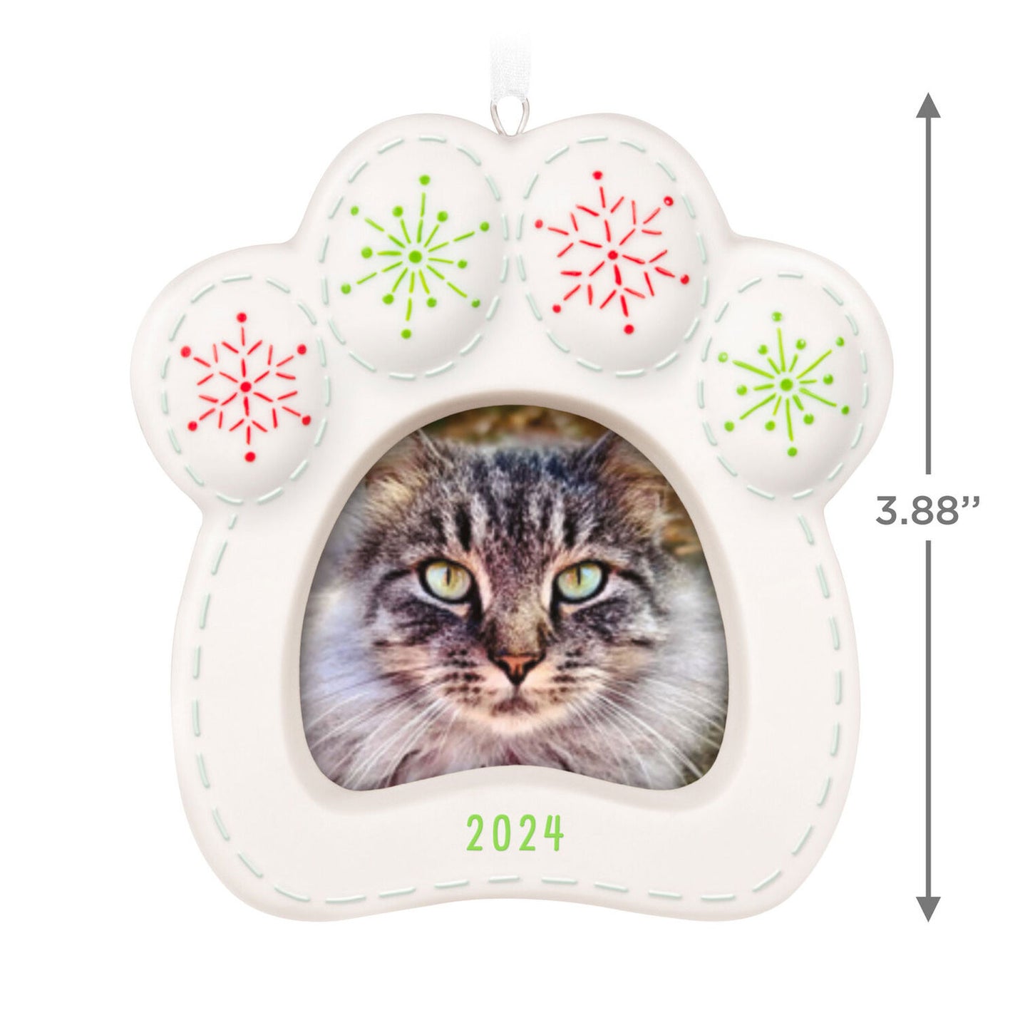 Pretty Kitty 2024 Porcelain Photo Frame Ornament