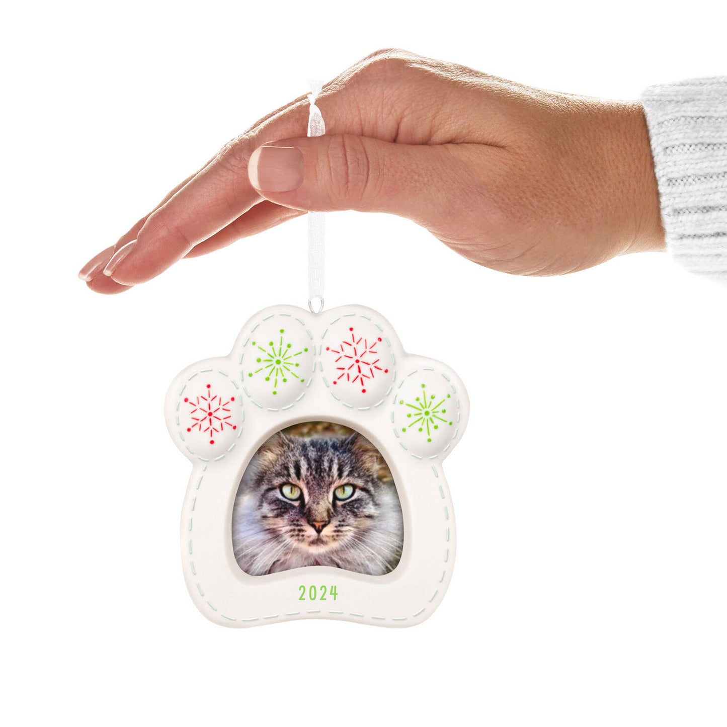 Pretty Kitty 2024 Porcelain Photo Frame Ornament