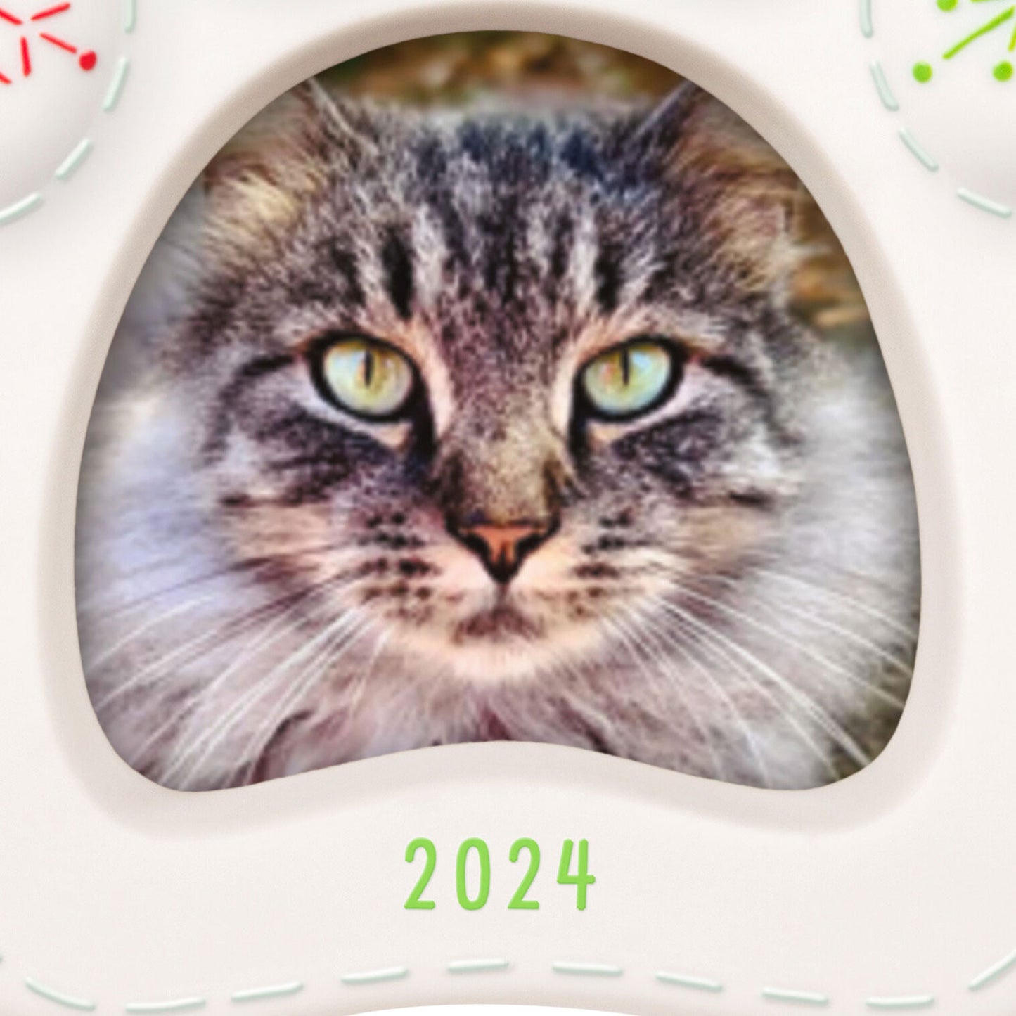 Pretty Kitty 2024 Porcelain Photo Frame Ornament