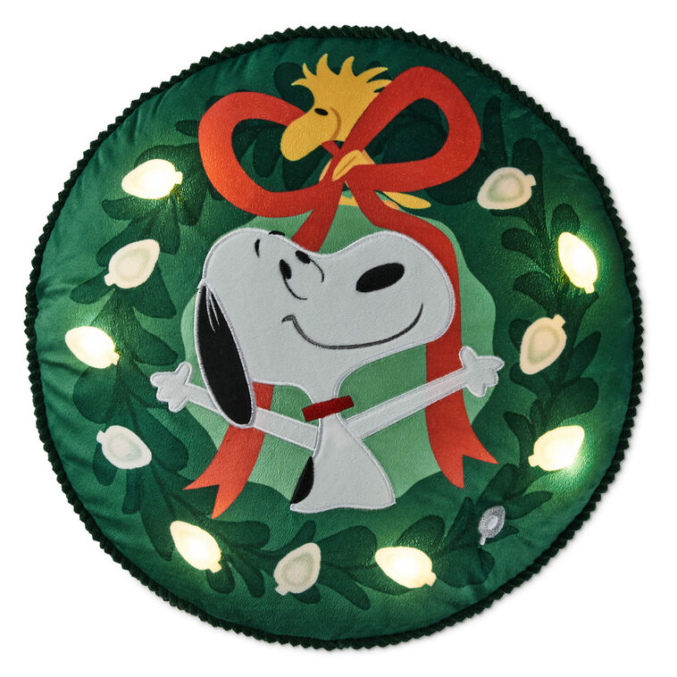 Peanuts® Snoopy Wreath Light-Up Pillow, 17""
