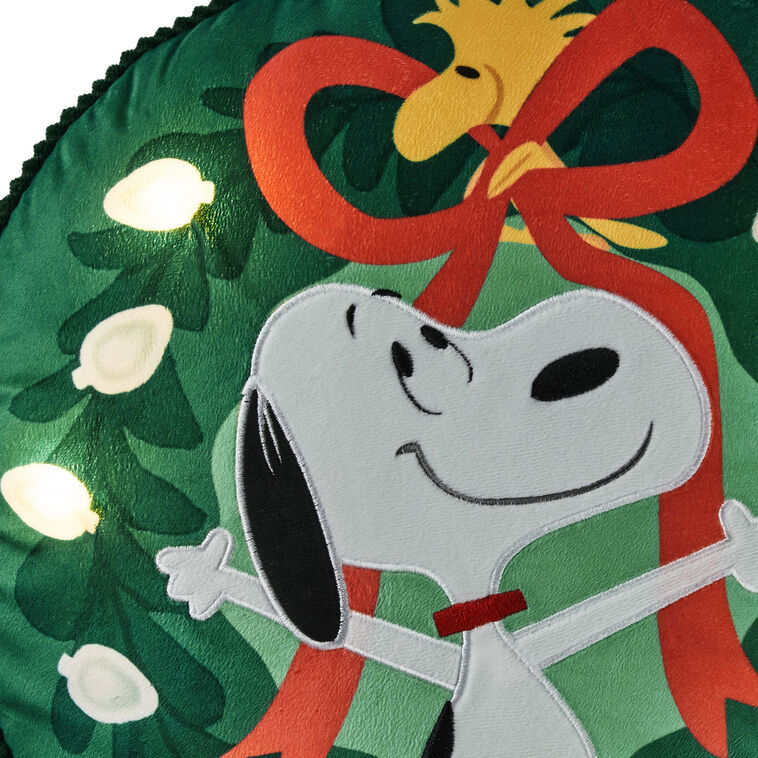 Peanuts® Snoopy Wreath Light-Up Pillow, 17""