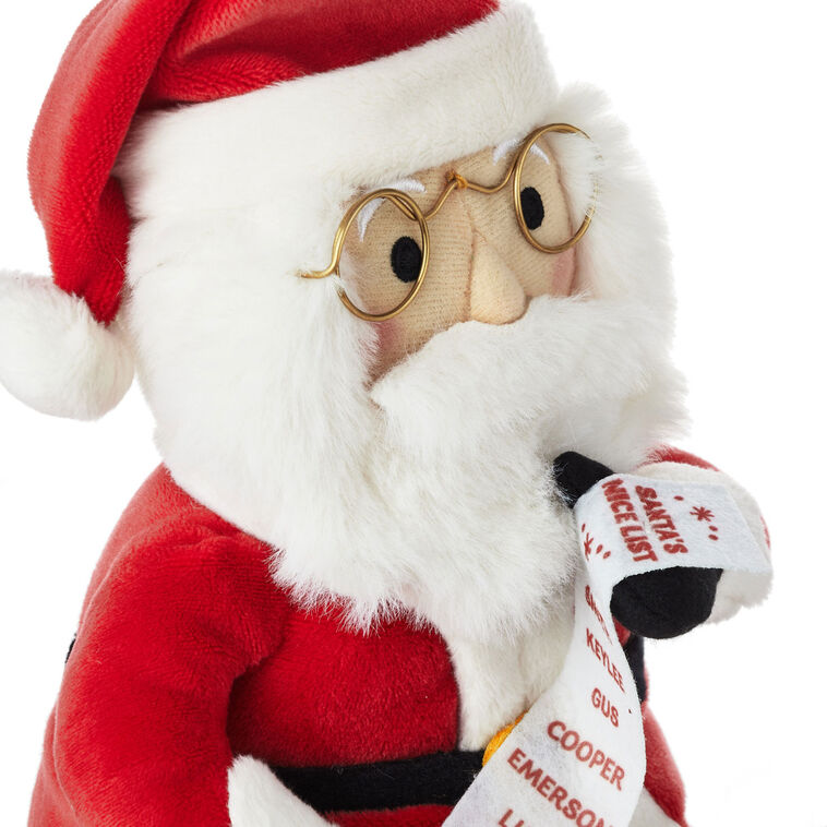 Santa Claus Musical Christmas Tree-Lighting Plush Figurine, 12"