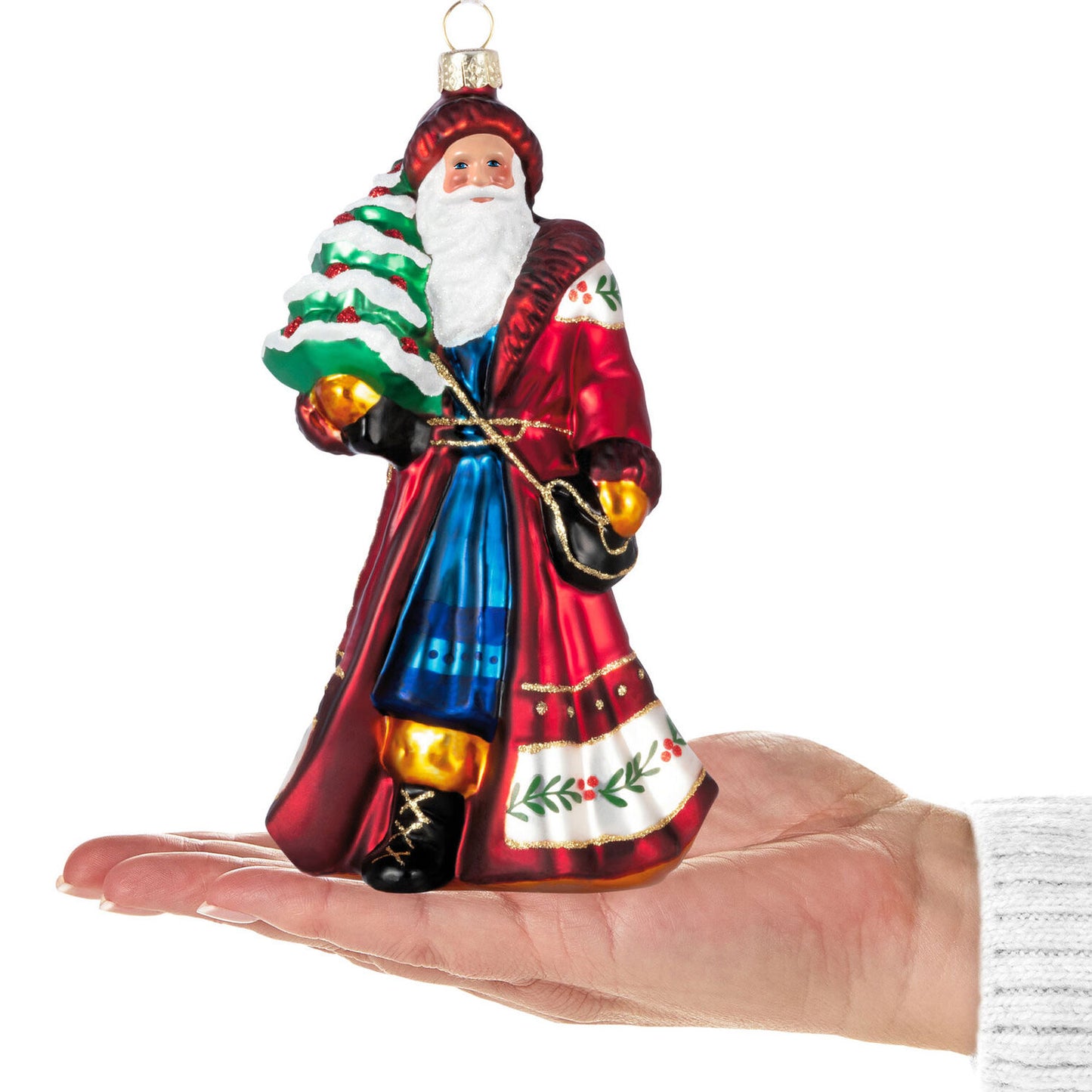Santa Claus Glass Ornament