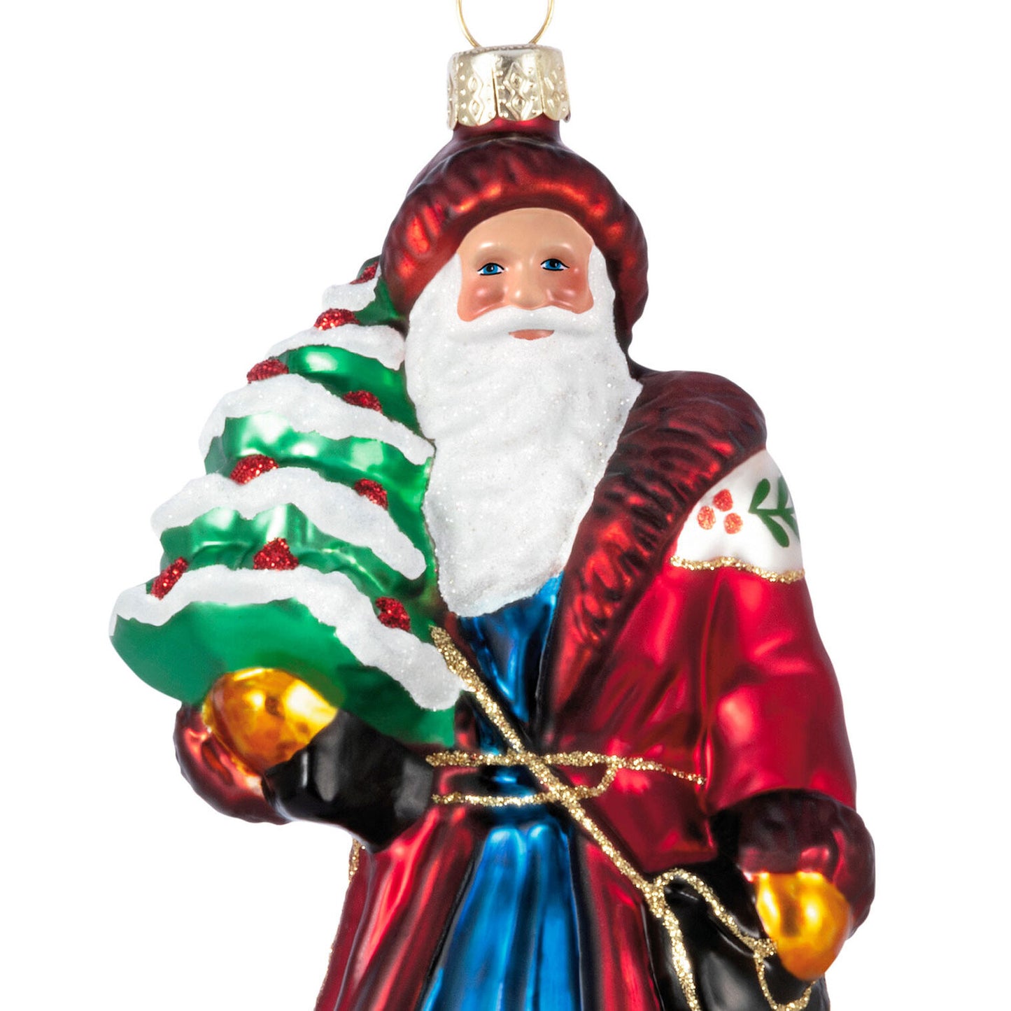 Santa Claus Glass Ornament