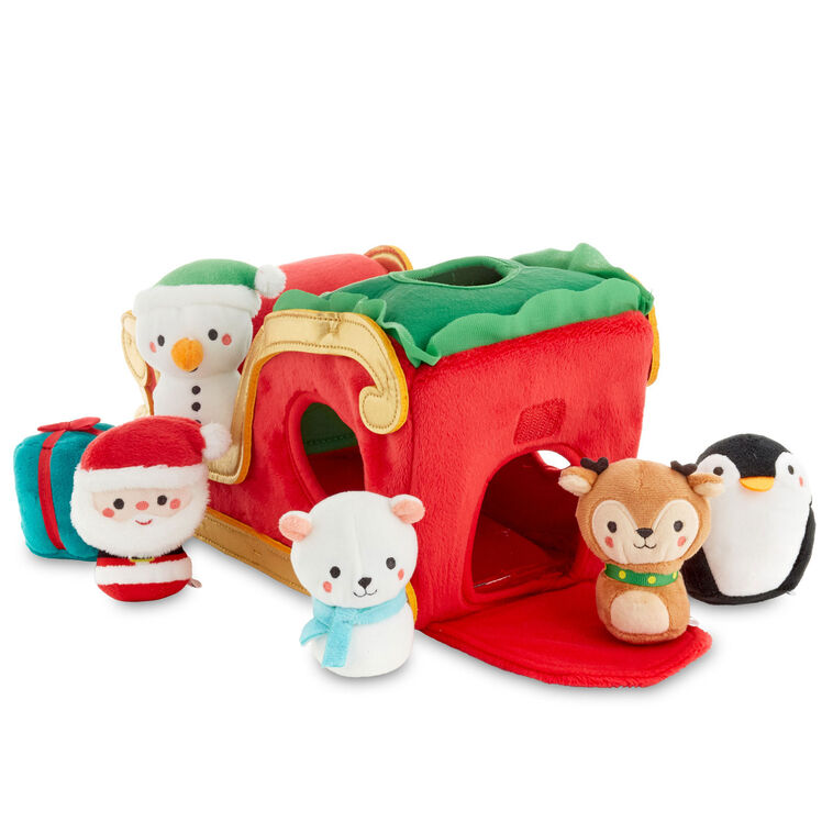 Santa's Sleigh Plush Play Set, 7 pieces