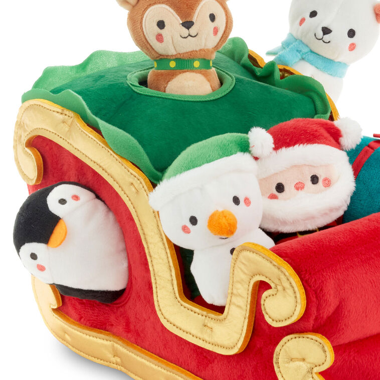 Santa's Sleigh Plush Play Set, 7 pieces