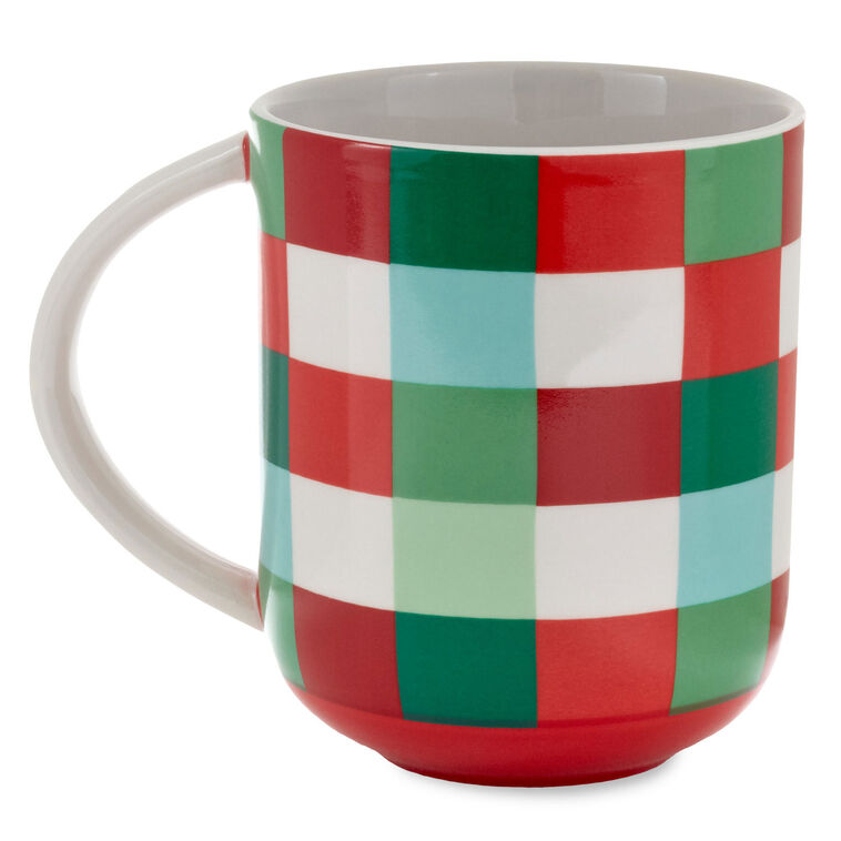 Hallmark Channel Watching Plaid Mug, 21.5 oz