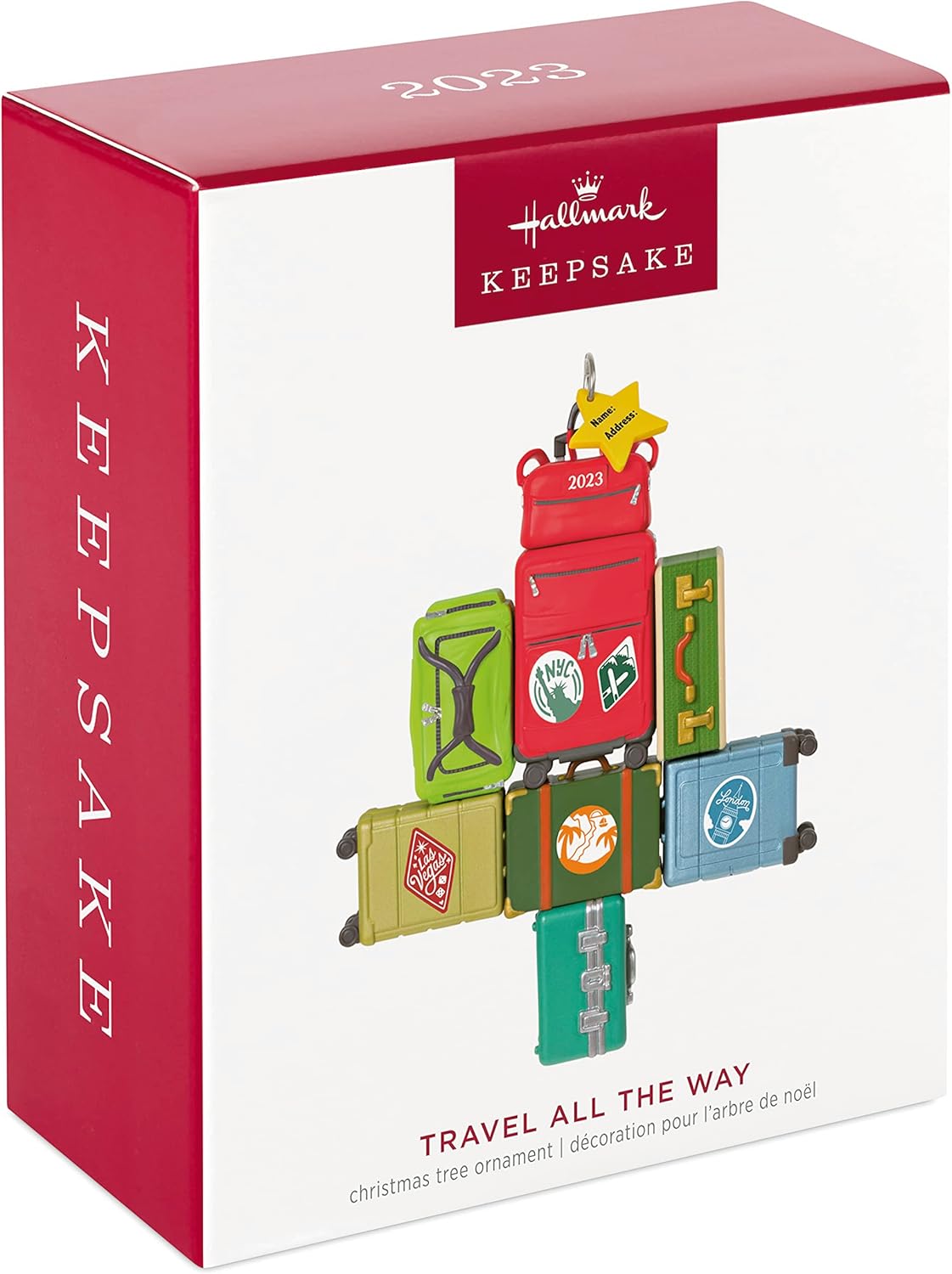 Hallmark Keepsake Christmas Ornament 2023, Travel All the Way, Suitcase Tree Ornament