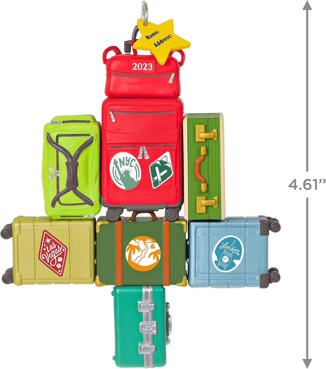 Hallmark Keepsake Christmas Ornament 2023, Travel All the Way, Suitcase Tree Ornament
