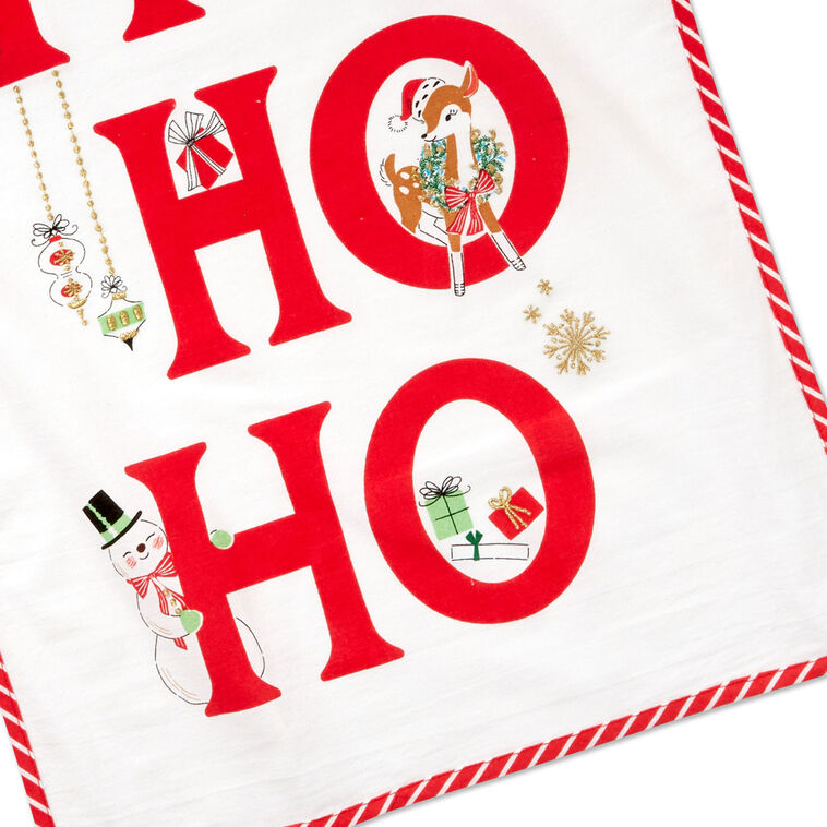 Ho Ho Ho Vintage Santa and Friends Tea Towel, 18x26