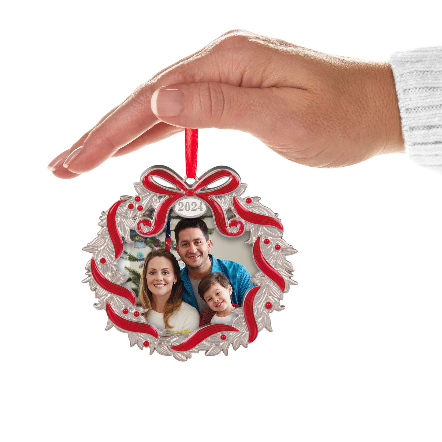 Our Family Christmas 2024 Metal Photo Frame Ornament