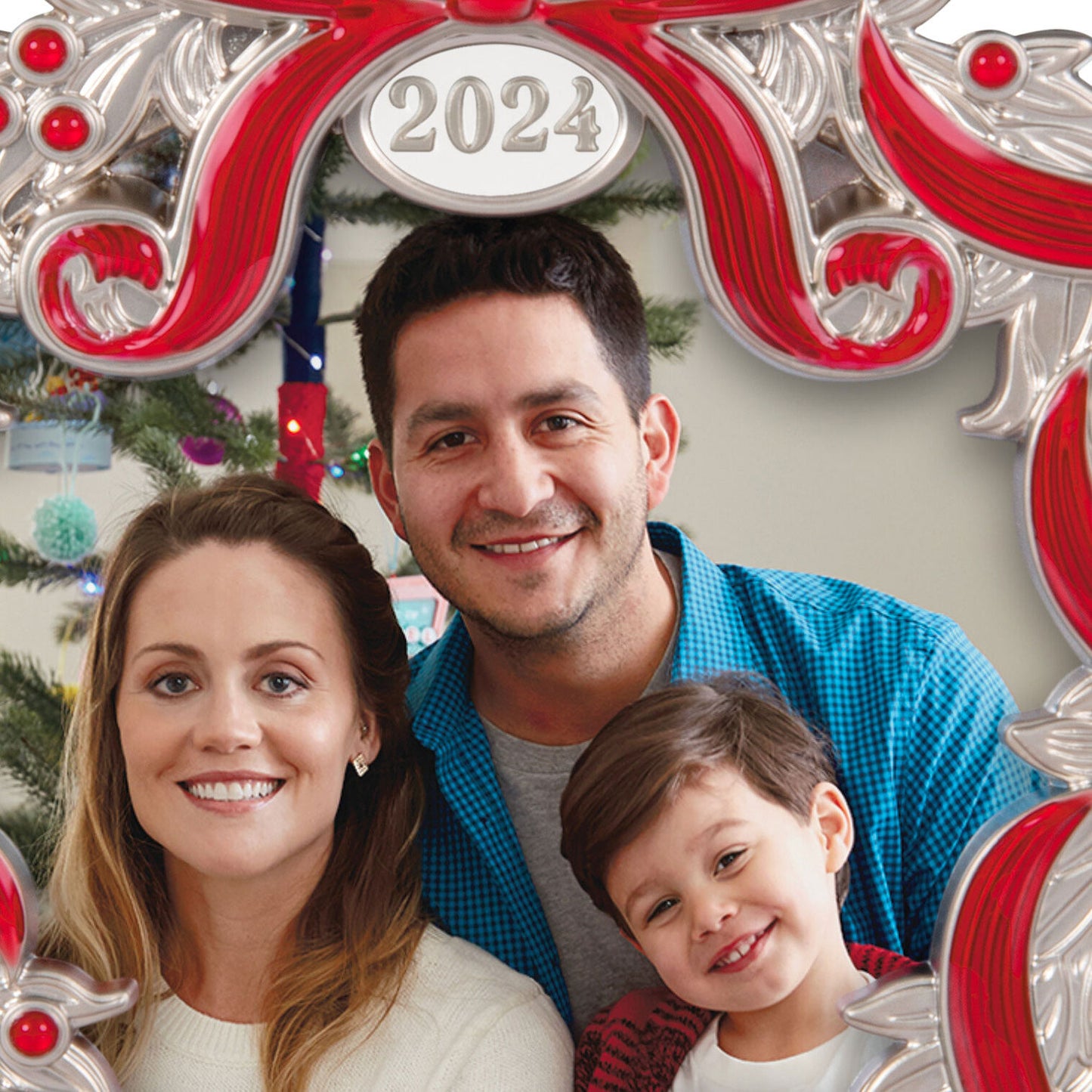 Our Family Christmas 2024 Metal Photo Frame Ornament
