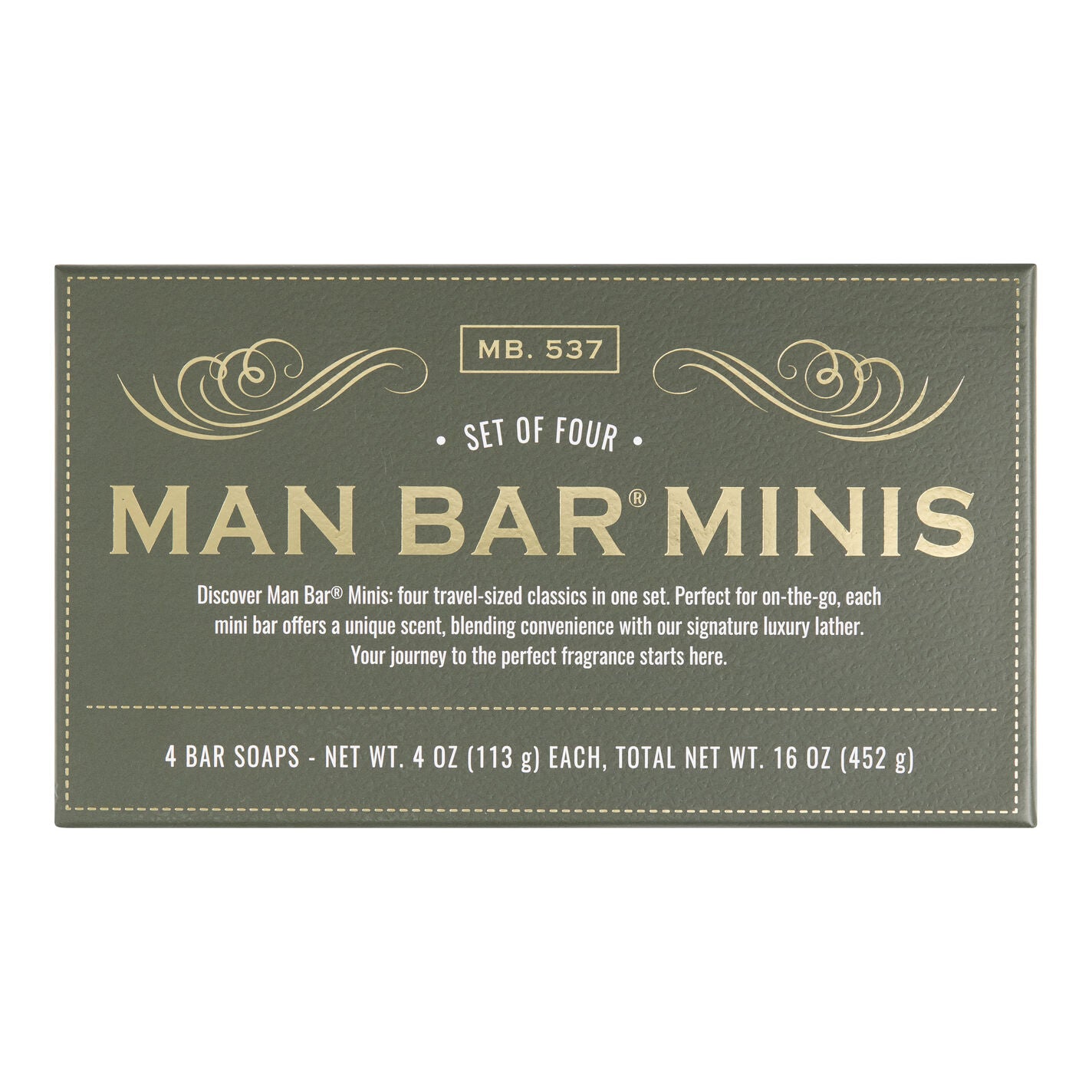 San Francisco Soap Co Man Bar Minis 4-Piece Gift Set - No Harmful Chemicals - Good for All Skin Types - Made in the USA