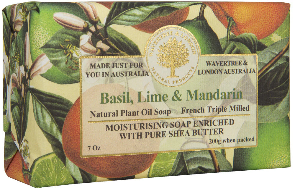 Basil, Lime & Mandarin soap bar