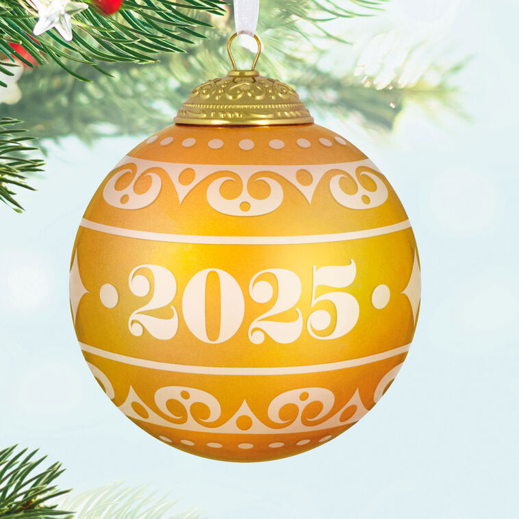 Christmas Commemorative 2025 Ball Glass Ornament