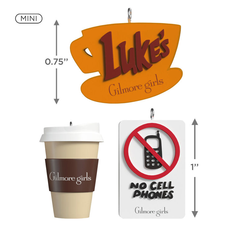 Mini Gilmore Girls Ornaments, Set of 3