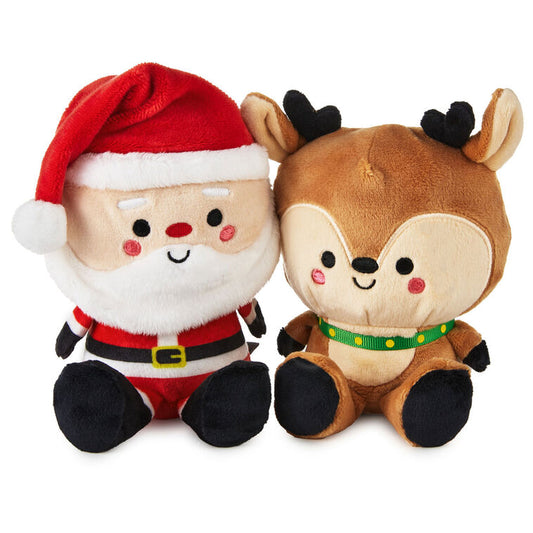 Better Together Santa and Reindeer Magnetic Plush Pair, 5.75"