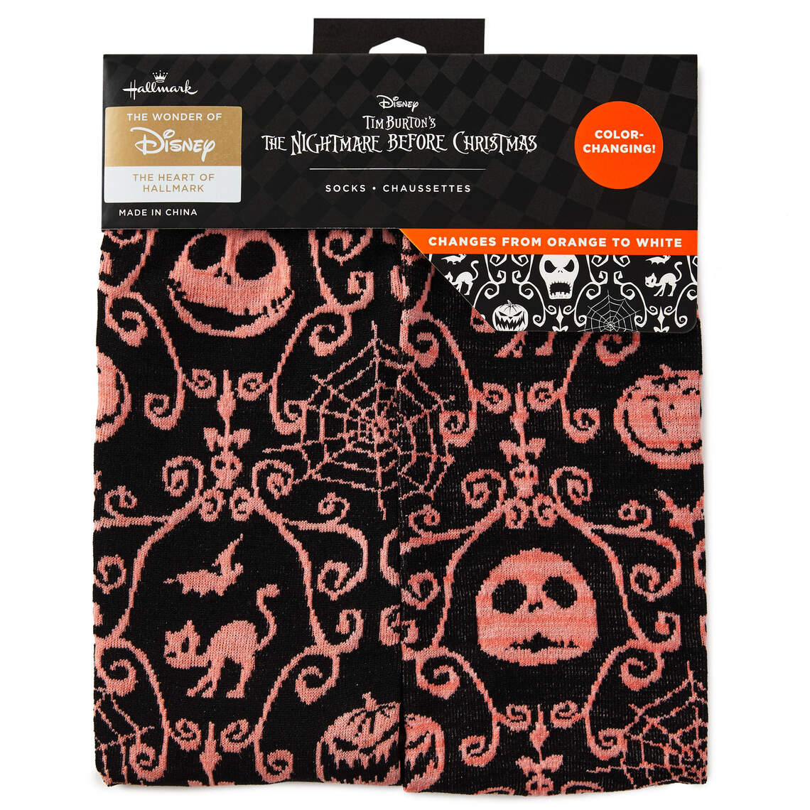 Disney Tim Burton's The Nightmare Before Christmas Color-Changing Novelty Crew Socks