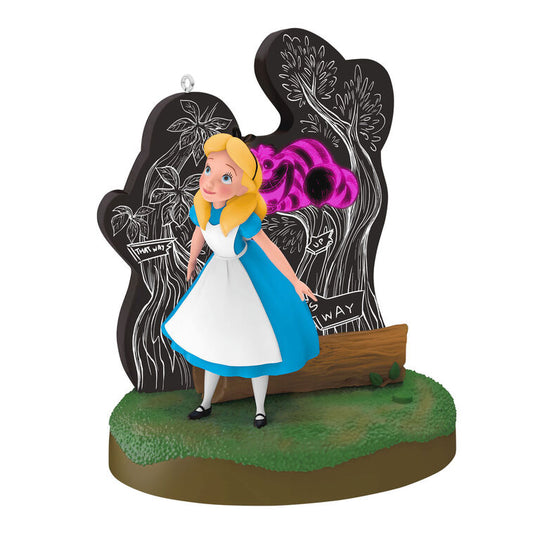 Disney Alice in Wonderland and the Cheshire Cat Ornament With Light