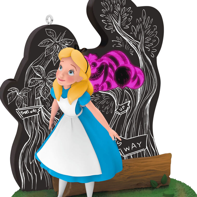Disney Alice in Wonderland and the Cheshire Cat Ornament With Light