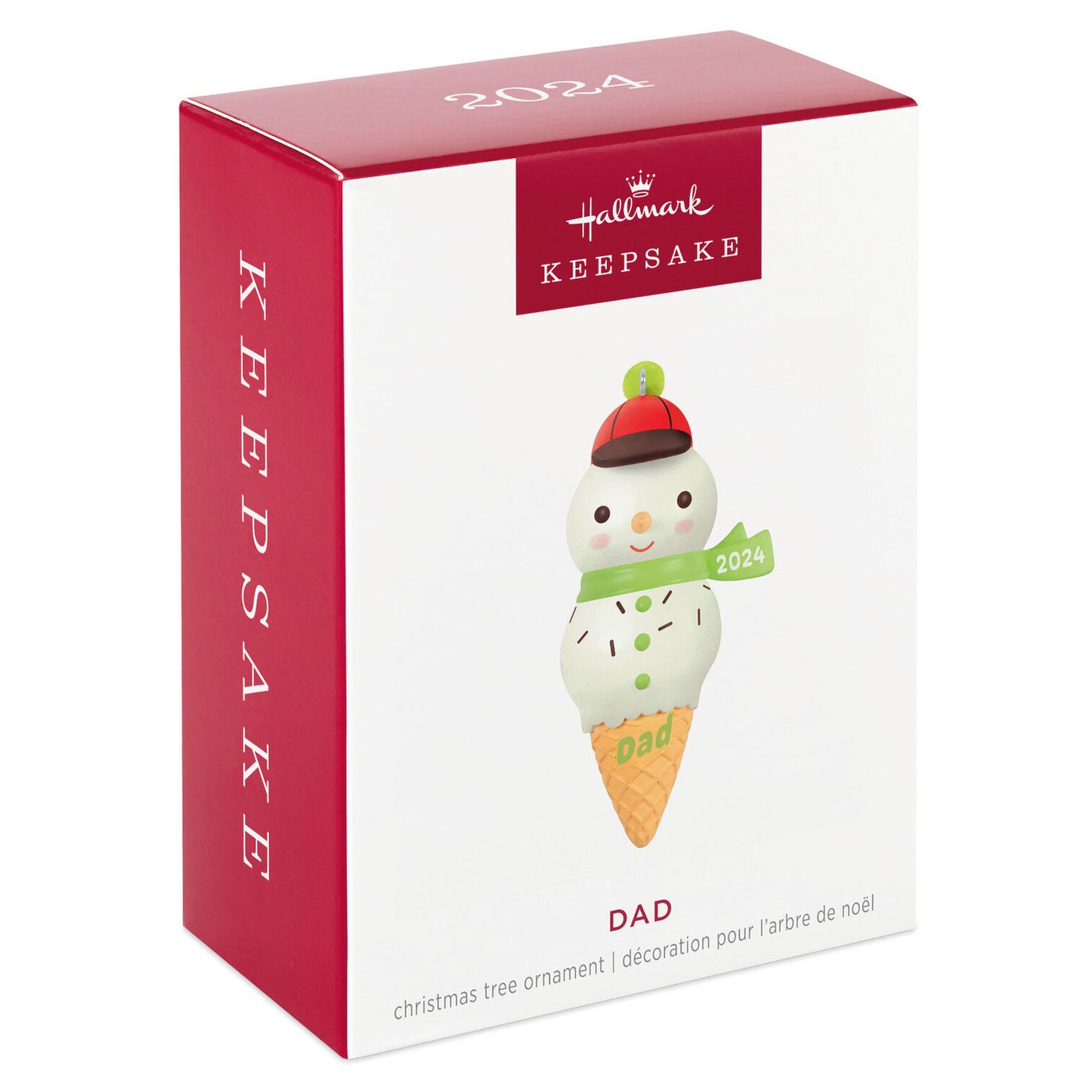 Dad Snowman Ice Cream Cone 2024 Ornament