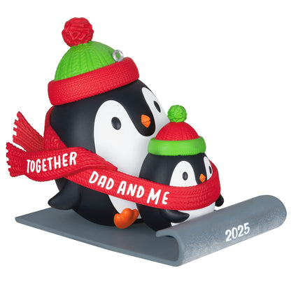 Dad & Me Penguins Sledding 2025 Ornament