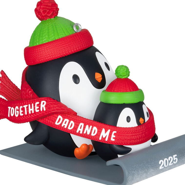 Dad & Me Penguins Sledding 2025 Ornament