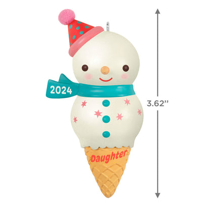 Daughter Snowman Ice Cream Cone 2024 Ornament