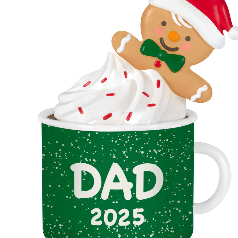 Dad Gingerbread Boy in Mug 2025 Ornament