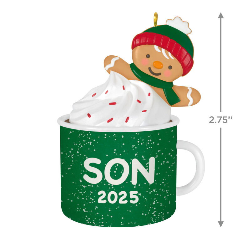 Son Gingerbread Boy in Mug 2025 Ornament