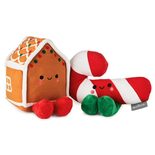 Better Together Gingerbread House and Candy Cane Magnetic Plush Pair, 5"