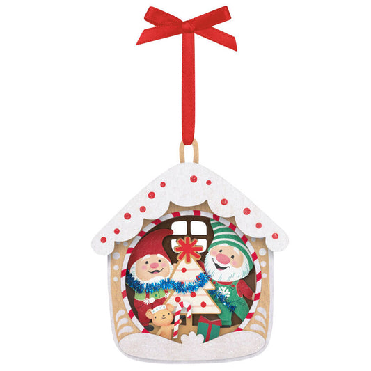 5th Anniversary Gnome for Christmas Papercraft Ornament