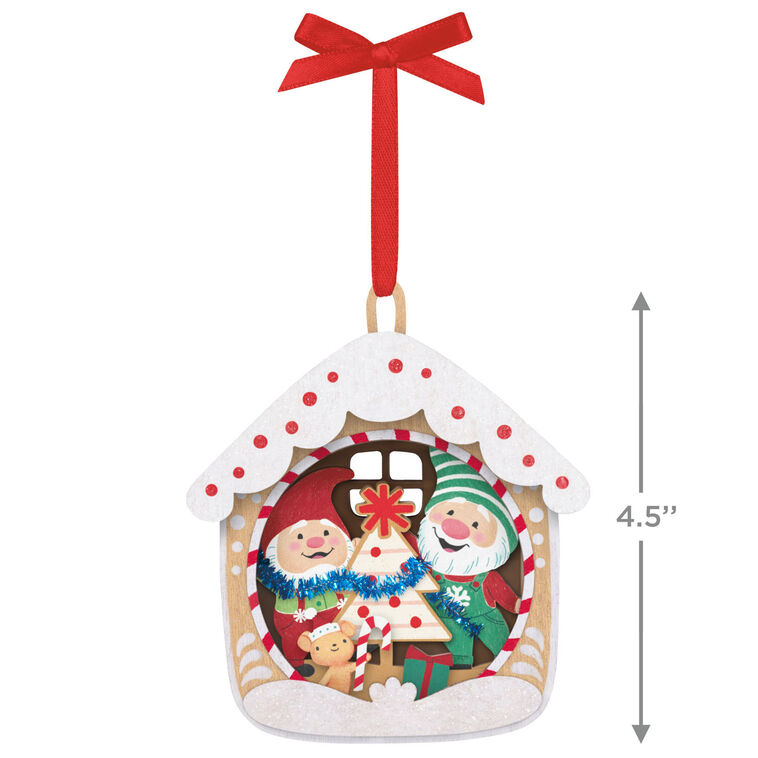 5th Anniversary Gnome for Christmas Papercraft Ornament