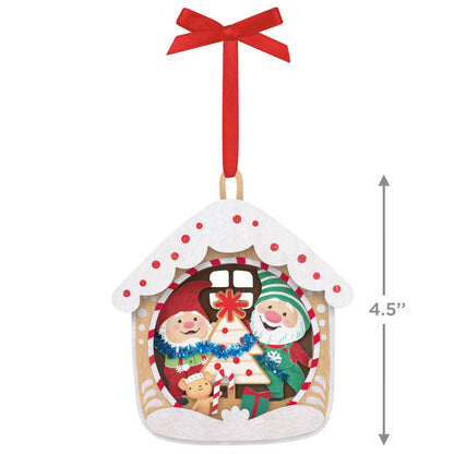 5th Anniversary Gnome for Christmas Papercraft Ornament
