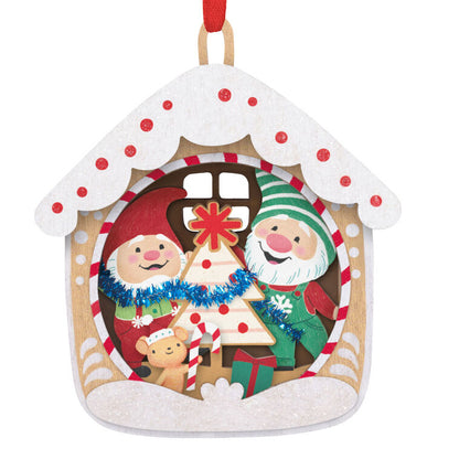 5th Anniversary Gnome for Christmas Papercraft Ornament