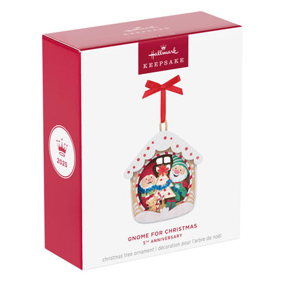 5th Anniversary Gnome for Christmas Papercraft Ornament