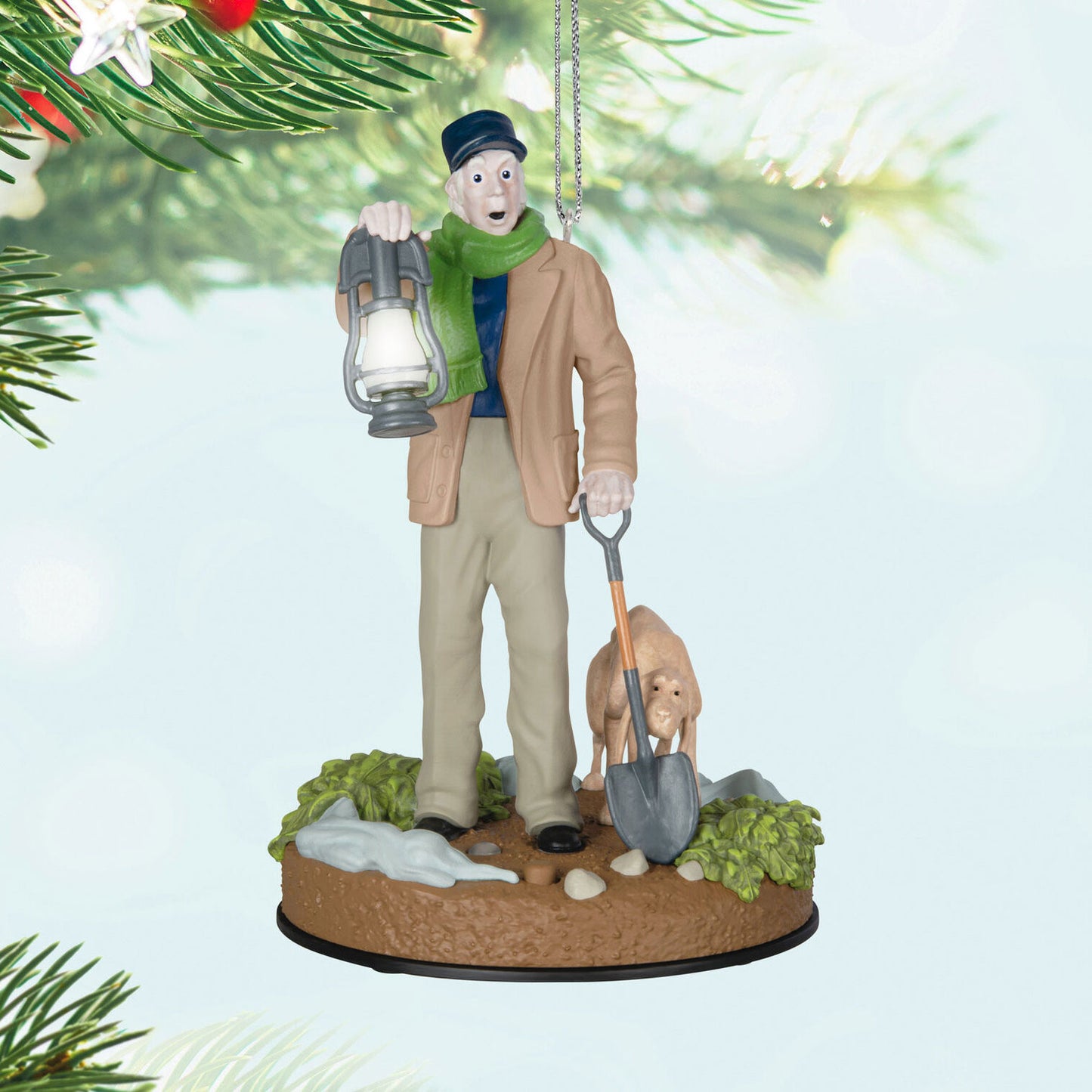 Disney The Haunted Mansion Collection The Caretaker and His Dog Ornament With Light and Sound