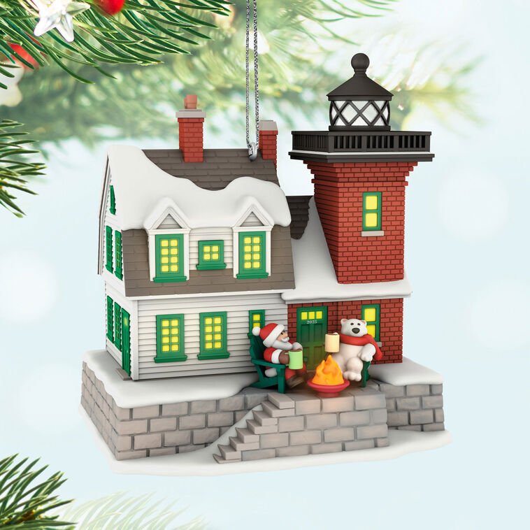 Holiday Lighthouse 2025 Ornament With Light