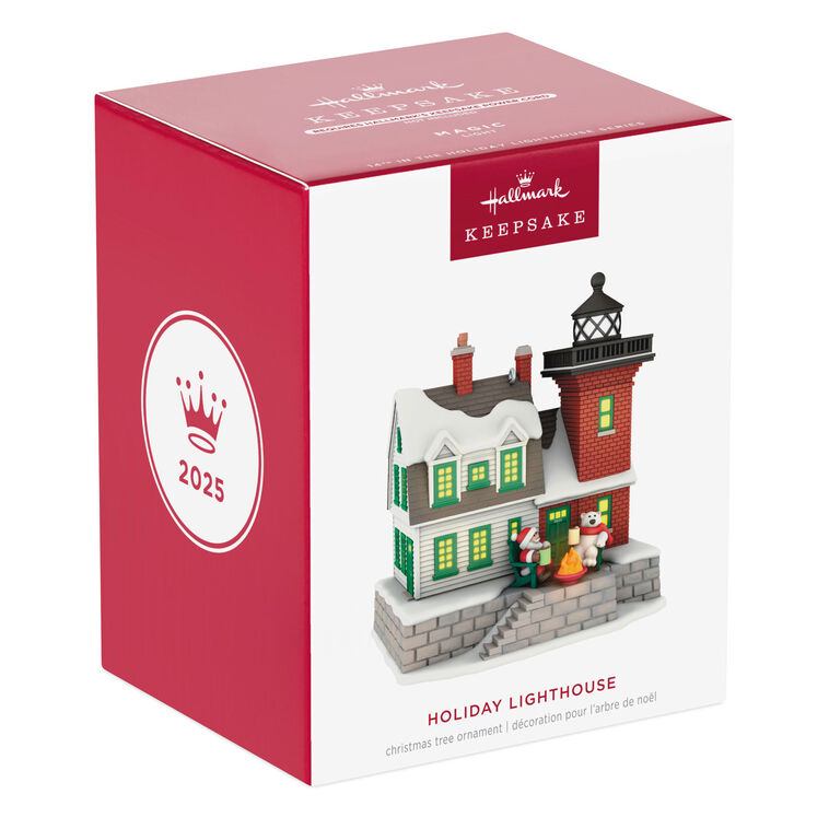 Holiday Lighthouse 2025 Ornament With Light