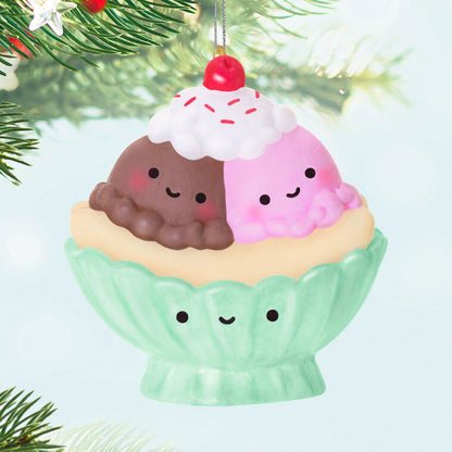Mini Two Scoops of Fun Ornament, 0.75"